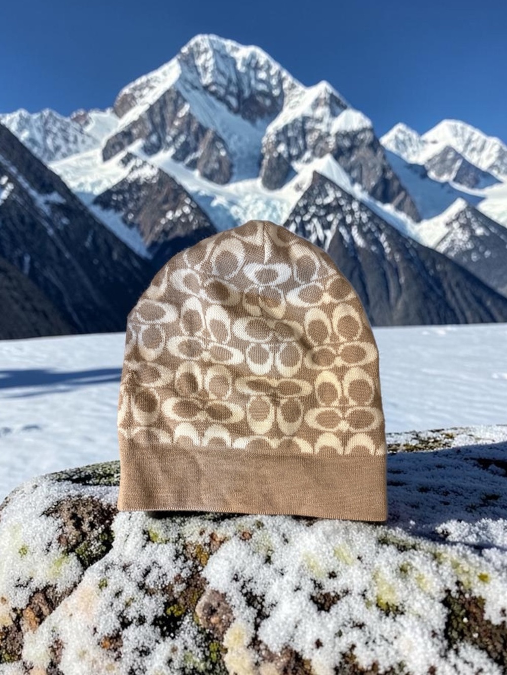 Coach NWOT knit beanie in signature C print